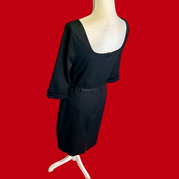 Black Halo ‘Classic 3/4 Sleeve Jackie O Sheath Dress’ in Black Size 8 Celeb Fave - Picture 9 of 16